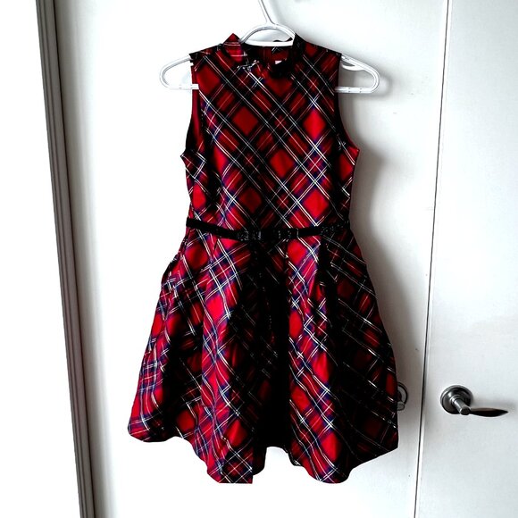 American Girl Pretty Plaid Christmas Dress For Girls Sz 12 Rare Retired Holiday - Picture 4 of 6